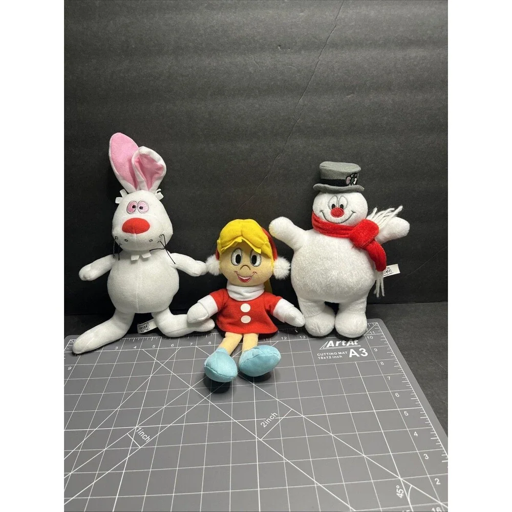 Set of 3 Frosty Plush Toys Frosty, Karen, Hocus Pocus Rabbit 9-11 inches